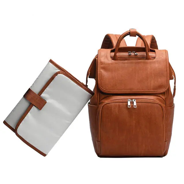 Brown Leather Diaper Bag