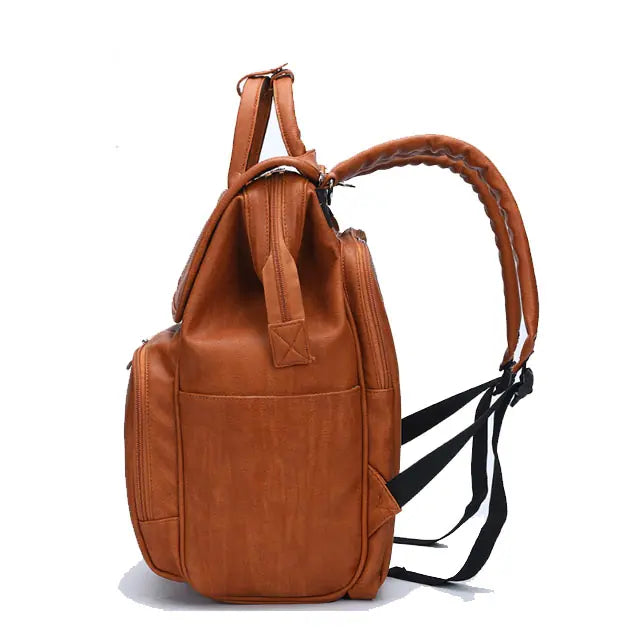 Brown Leather Diaper Bag