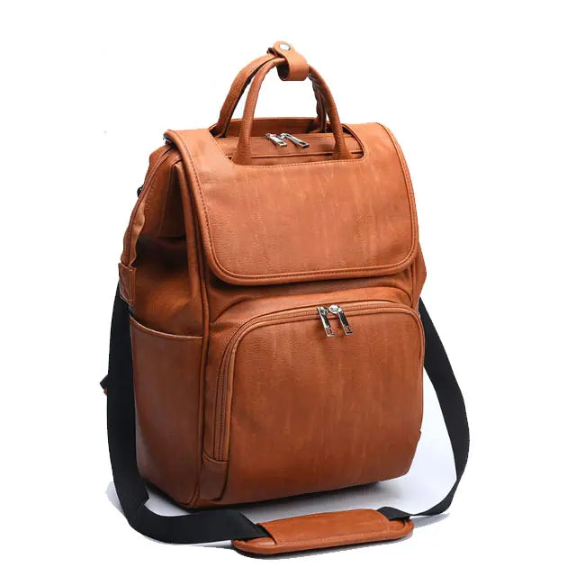 Brown Leather Diaper Bag